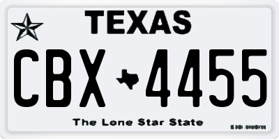 TX license plate CBX4455