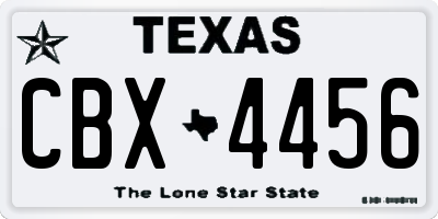 TX license plate CBX4456