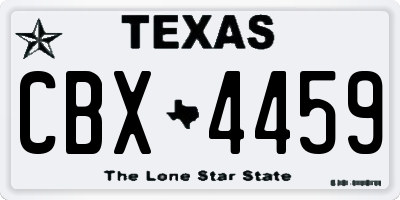 TX license plate CBX4459