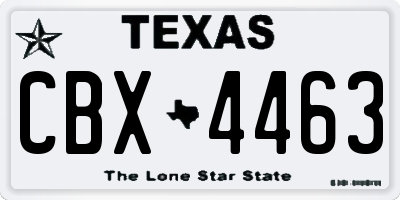 TX license plate CBX4463