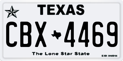 TX license plate CBX4469