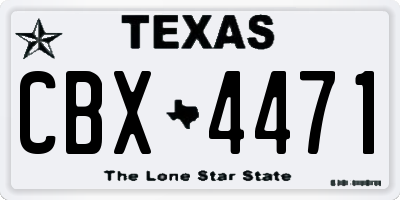 TX license plate CBX4471