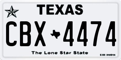 TX license plate CBX4474