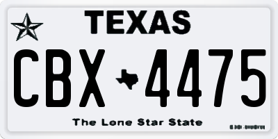 TX license plate CBX4475