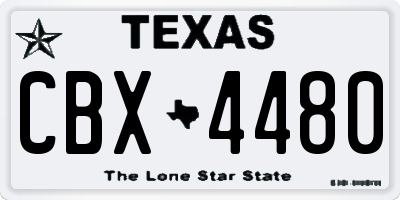 TX license plate CBX4480