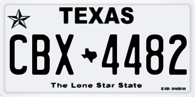 TX license plate CBX4482