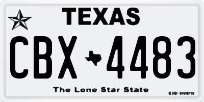 TX license plate CBX4483