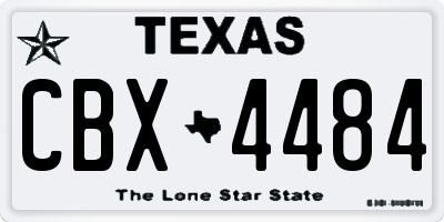 TX license plate CBX4484