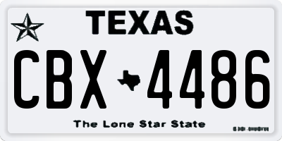 TX license plate CBX4486