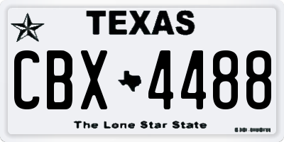 TX license plate CBX4488