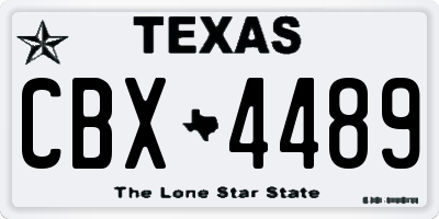 TX license plate CBX4489