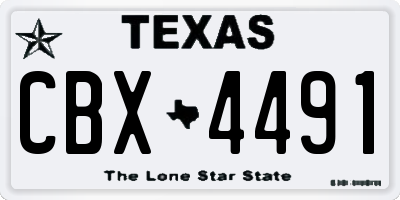 TX license plate CBX4491