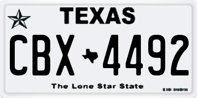 TX license plate CBX4492