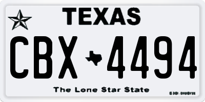 TX license plate CBX4494