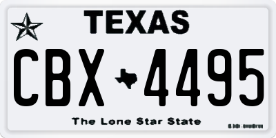 TX license plate CBX4495