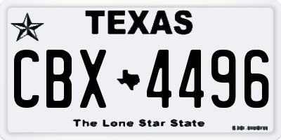TX license plate CBX4496