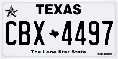 TX license plate CBX4497