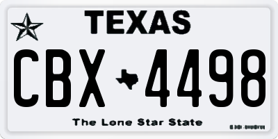 TX license plate CBX4498