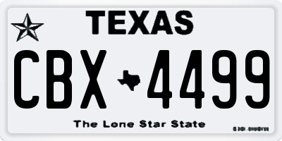 TX license plate CBX4499