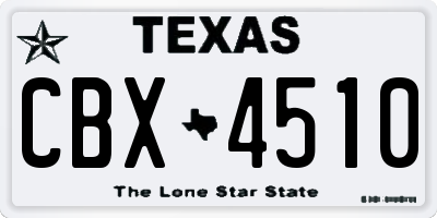 TX license plate CBX4510