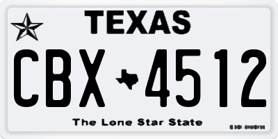 TX license plate CBX4512