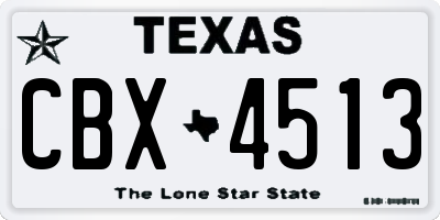 TX license plate CBX4513