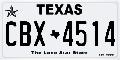 TX license plate CBX4514