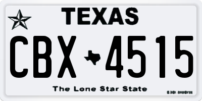 TX license plate CBX4515