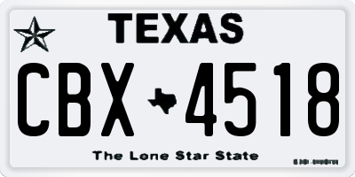 TX license plate CBX4518