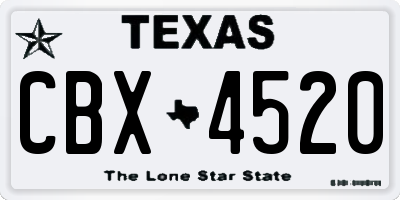 TX license plate CBX4520