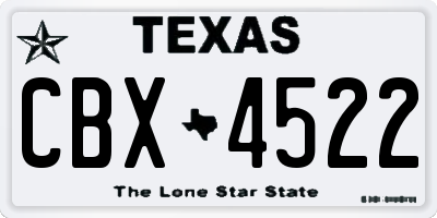 TX license plate CBX4522