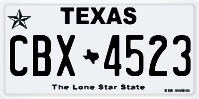 TX license plate CBX4523