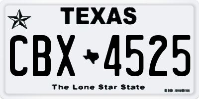 TX license plate CBX4525