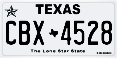 TX license plate CBX4528