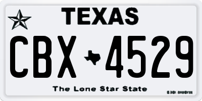 TX license plate CBX4529