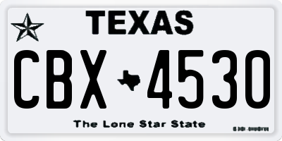 TX license plate CBX4530