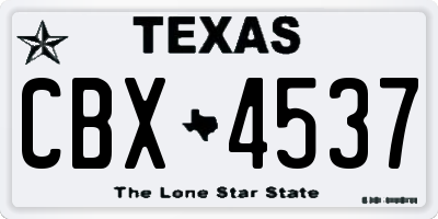 TX license plate CBX4537