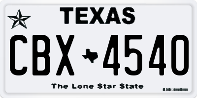 TX license plate CBX4540