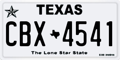 TX license plate CBX4541