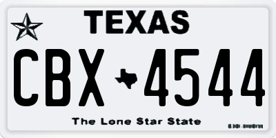 TX license plate CBX4544