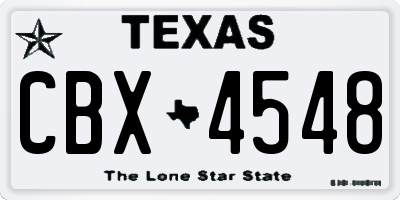 TX license plate CBX4548