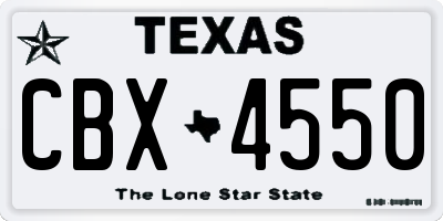 TX license plate CBX4550