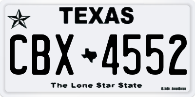 TX license plate CBX4552