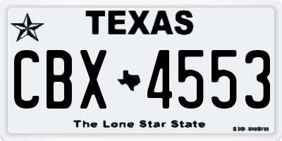 TX license plate CBX4553