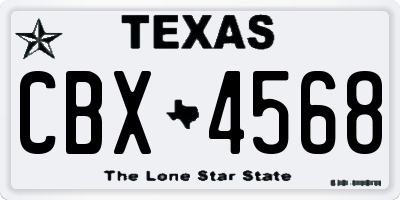 TX license plate CBX4568