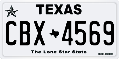 TX license plate CBX4569