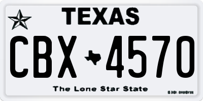 TX license plate CBX4570