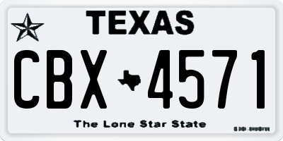 TX license plate CBX4571
