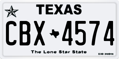 TX license plate CBX4574