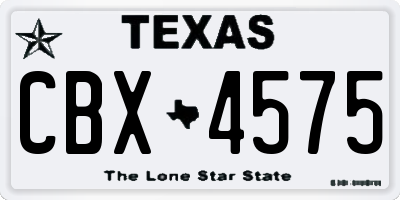 TX license plate CBX4575